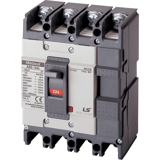 ABN204c 150A- Metasol Kompakt Şalter (Sabit termik/12ln manyetik korumalı) 4x150A 25kA 250AF